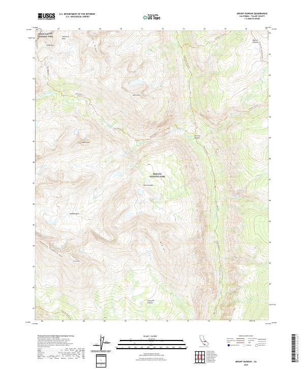 USGS Topographic Map – Mount Kaweah