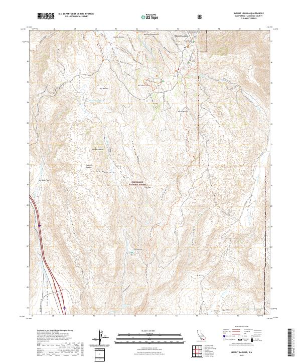 USGS Topographic Map – Mount Laguna