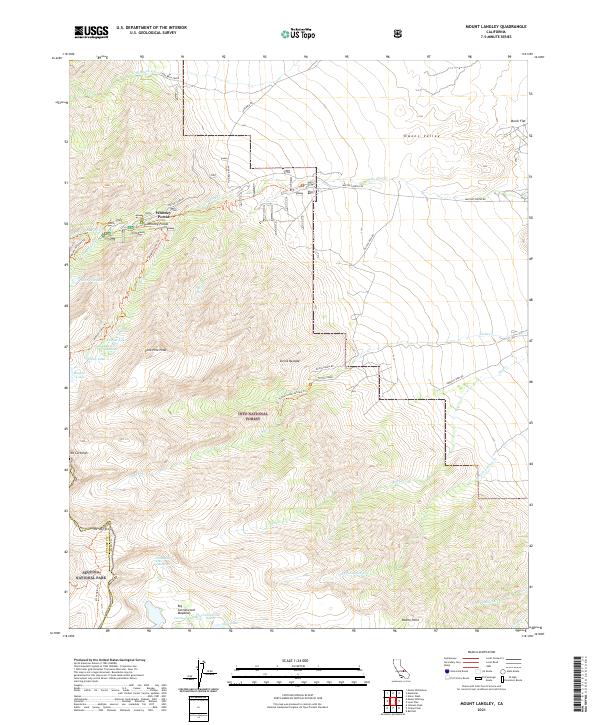 USGS Topographic Map – Mount Langley