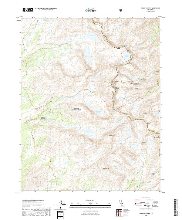 USGS Topographic Map – Mount Whitney