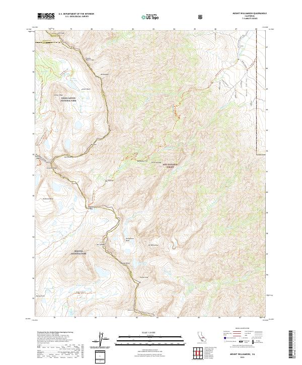 USGS Topographic Map – Mount Williamson