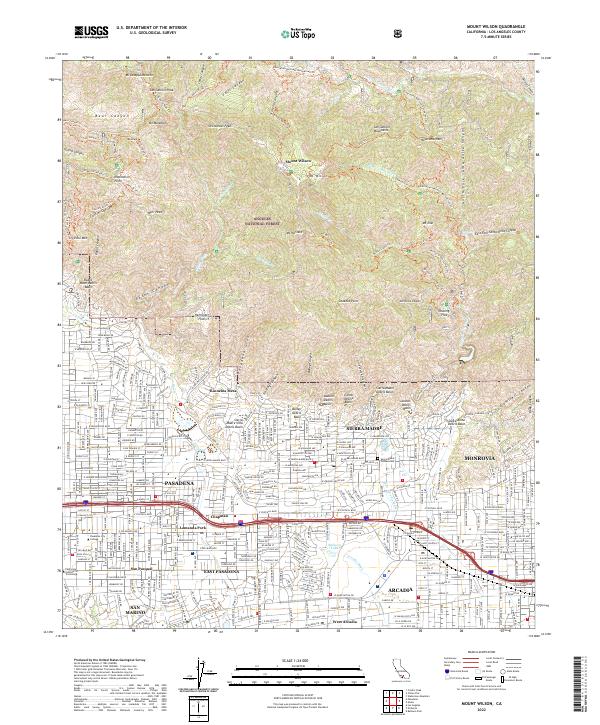 USGS Topographic Map – Mount Wilson