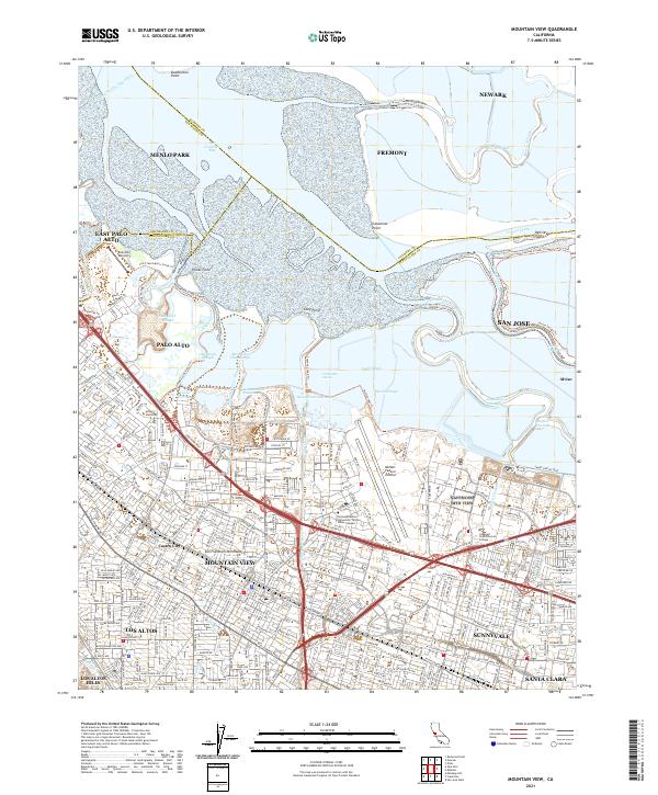 USGS Topographic Map – Mountain View
