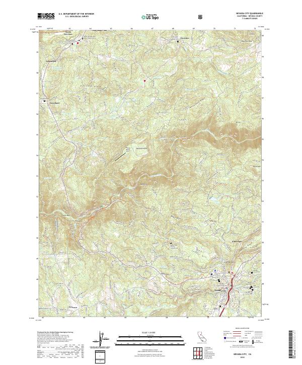USGS Topographic Map – Nevada City