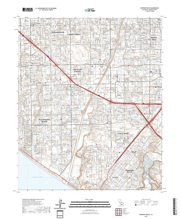USGS Topographic Map – Newport Beach