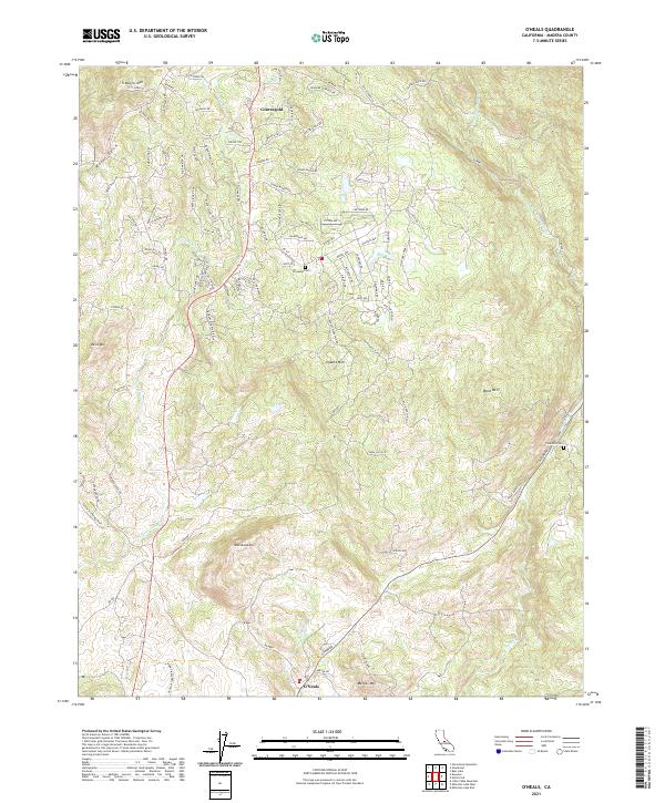 2021 Map of O'Neals, 2021 Print