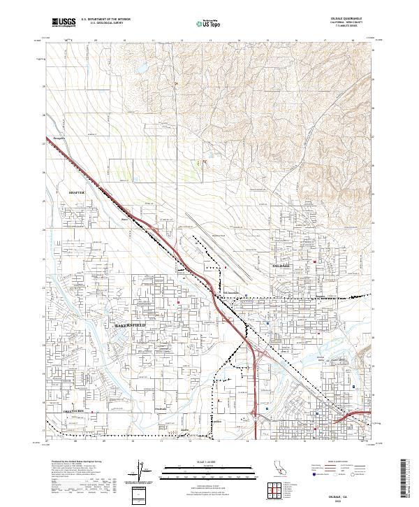 USGS Topographic Map – Oildale