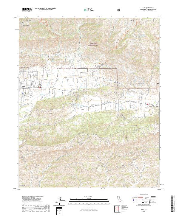 USGS Topographic Map – Ojai