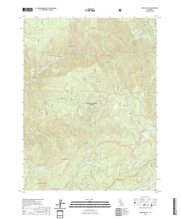 USGS Topographic Map – Onion Valley