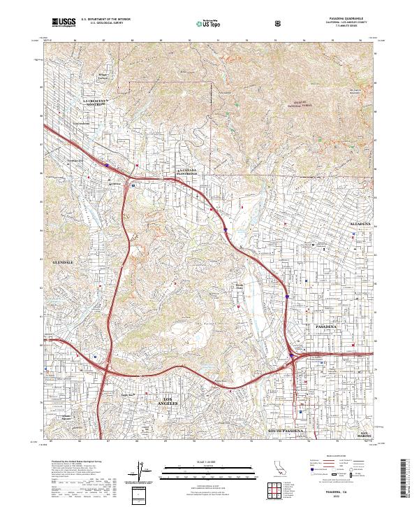 USGS Topographic Map – Pasadena