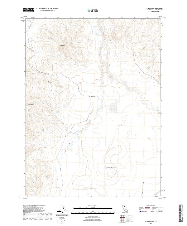 USGS Topographic Map – Petes Valley
