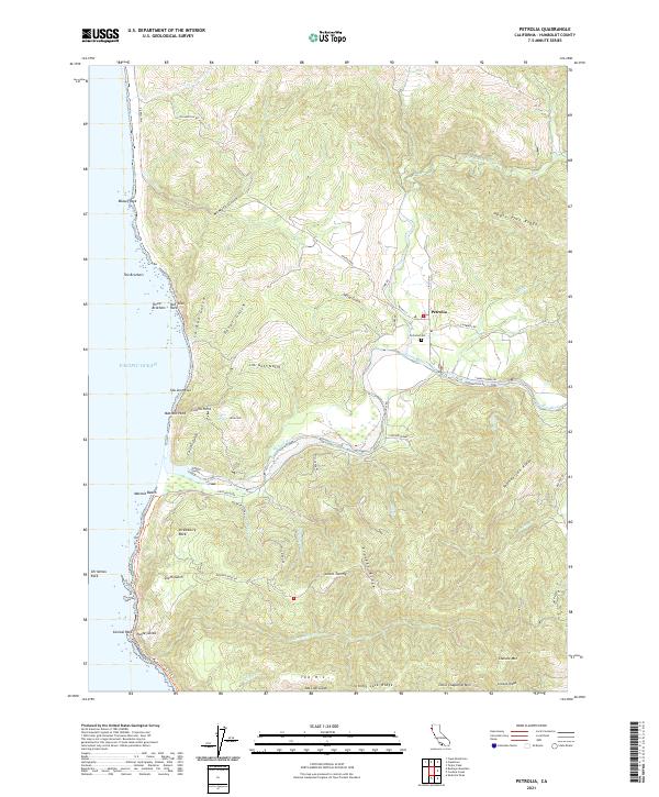 USGS Topographic Map – Petrolia