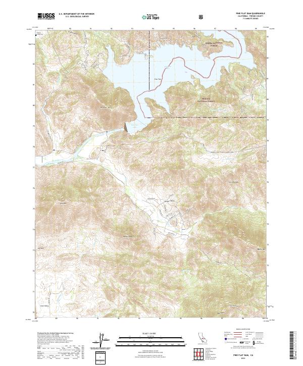 USGS Topographic Map – Pine Flat Dam