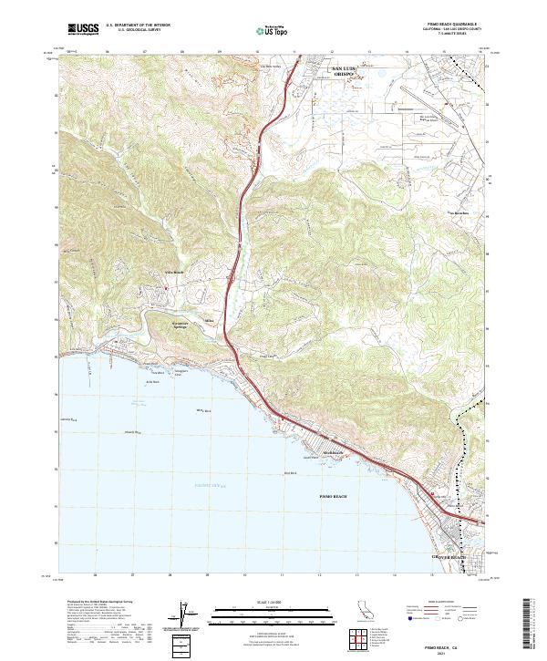 USGS Topographic Map – Pismo Beach