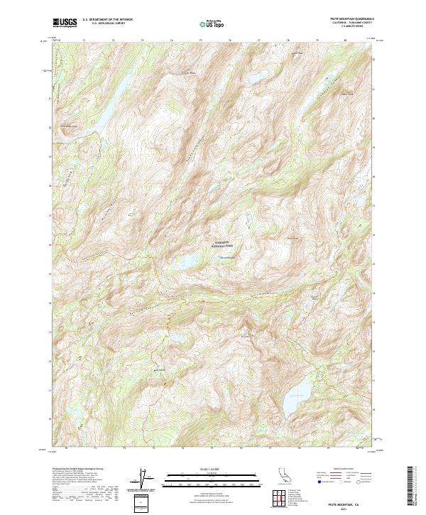 USGS Topographic Map – Piute Mountain