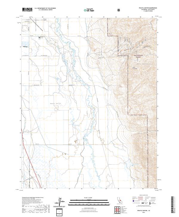 USGS Topographic Map – Poleta Canyon