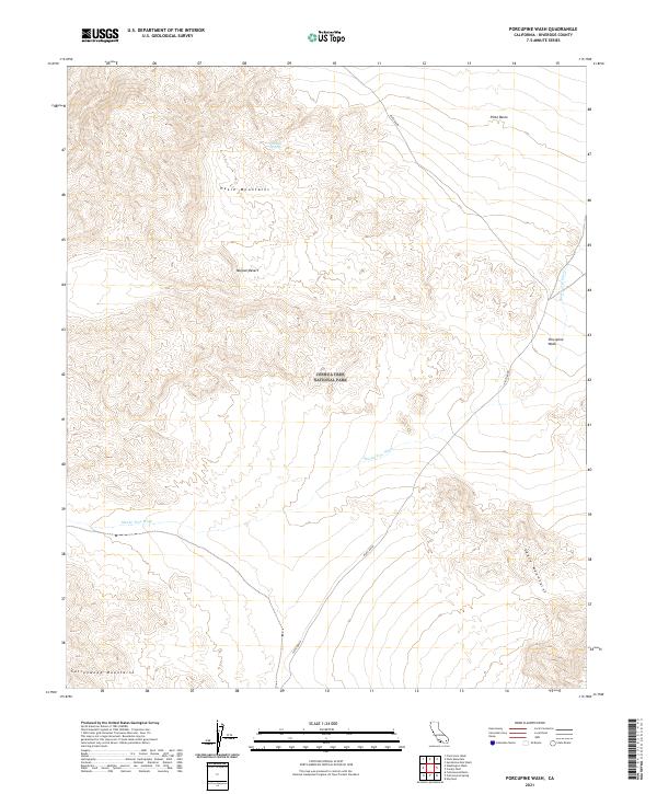 USGS Topographic Map – Porcupine Wash
