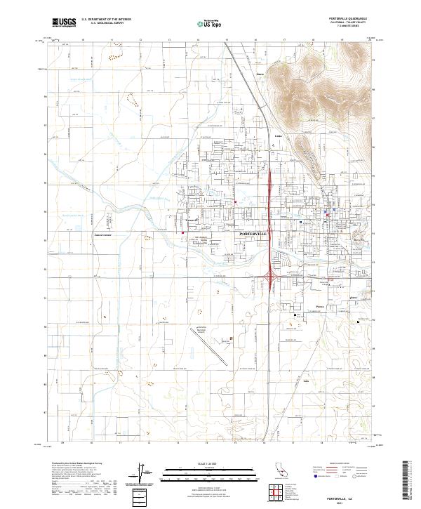 USGS Topographic Map – Porterville