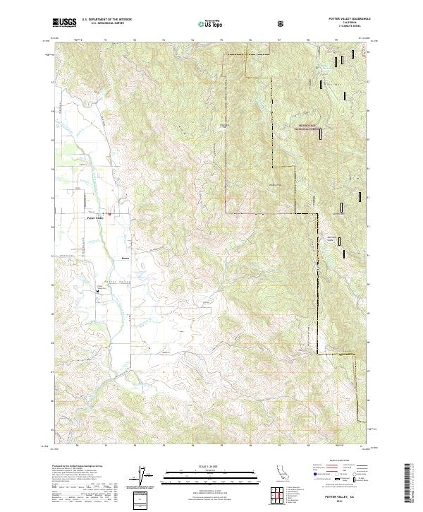 USGS Topographic Map – Potter Valley