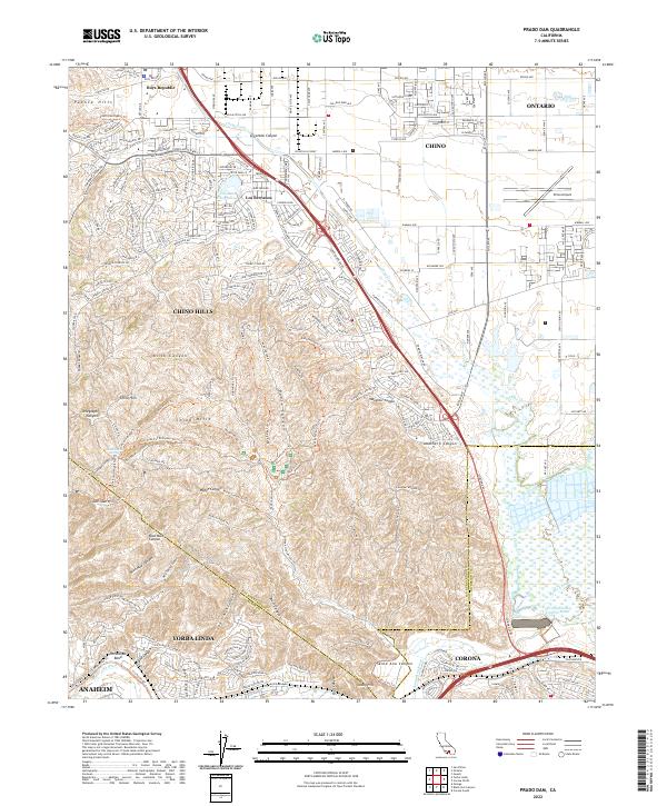USGS Topographic Map – Prado Dam