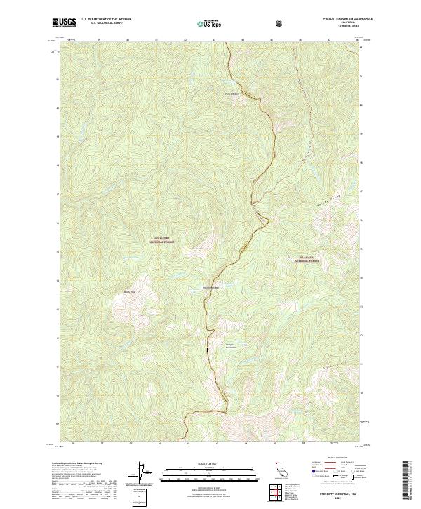 USGS Topographic Map – Prescott Mountain