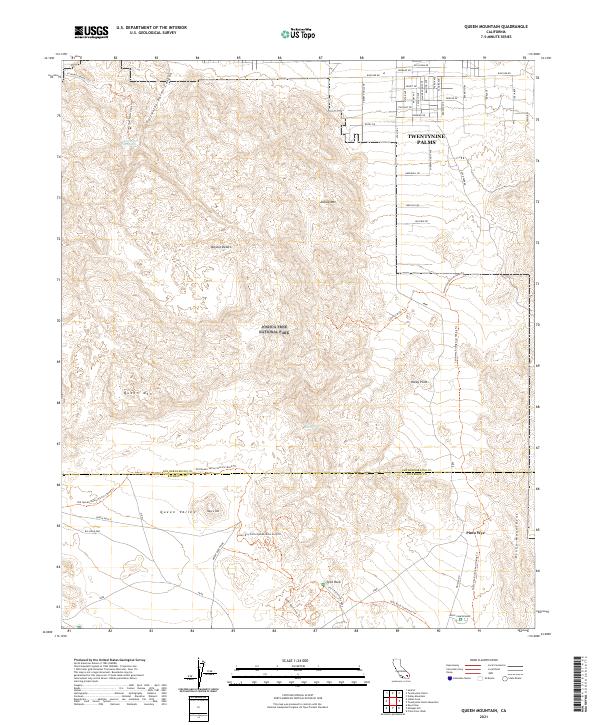 USGS Topographic Map – Queen Mountain