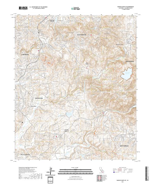USGS Topographic Map – Rancho Santa Fe