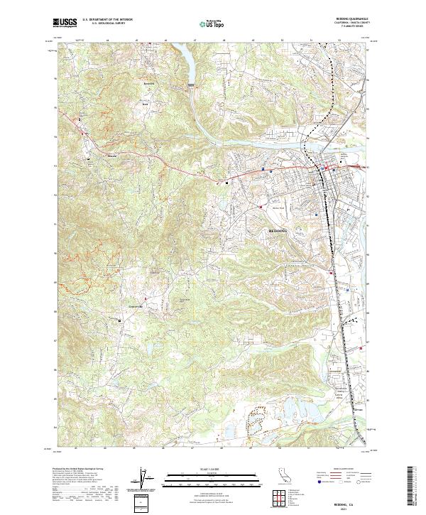USGS Topographic Map – Redding