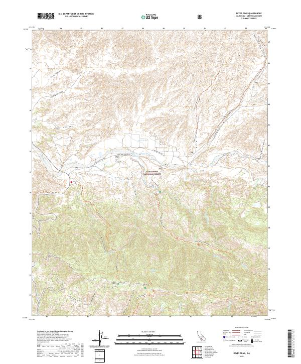 USGS Topographic Map – Reyes Peak