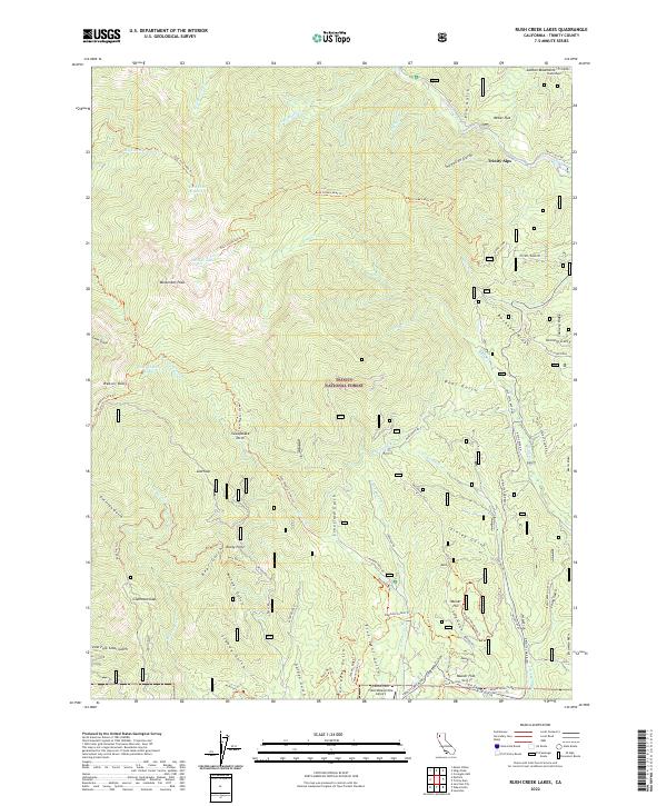 USGS Topographic Map – Rush Creek Lakes