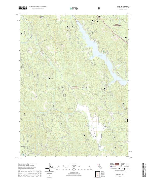 USGS Topographic Map – Ruth Lake