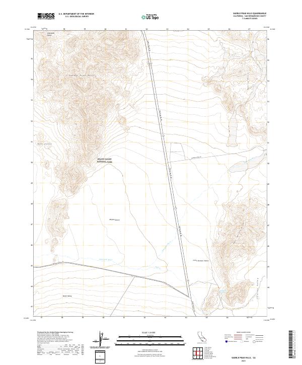 USGS Topographic Map – Saddle Peak Hills