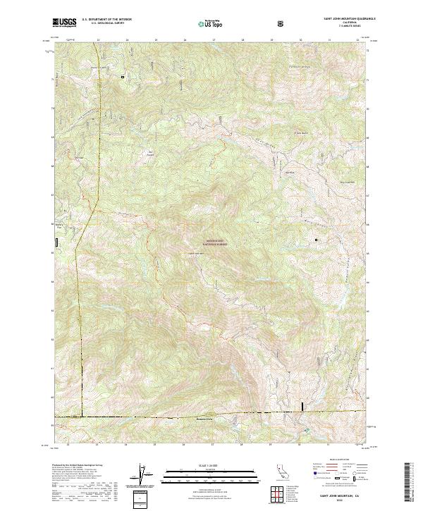 USGS Topographic Map – Saint John Mountain