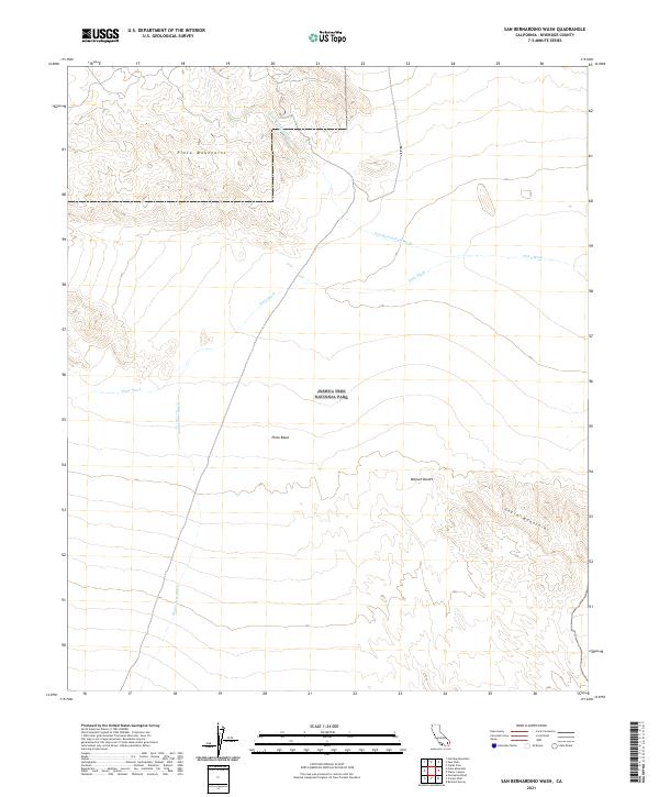 USGS Topographic Map – San Bernardino Wash