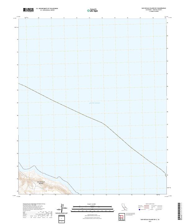 2021 Map of San Nicolas Island OE N, 2021 Print