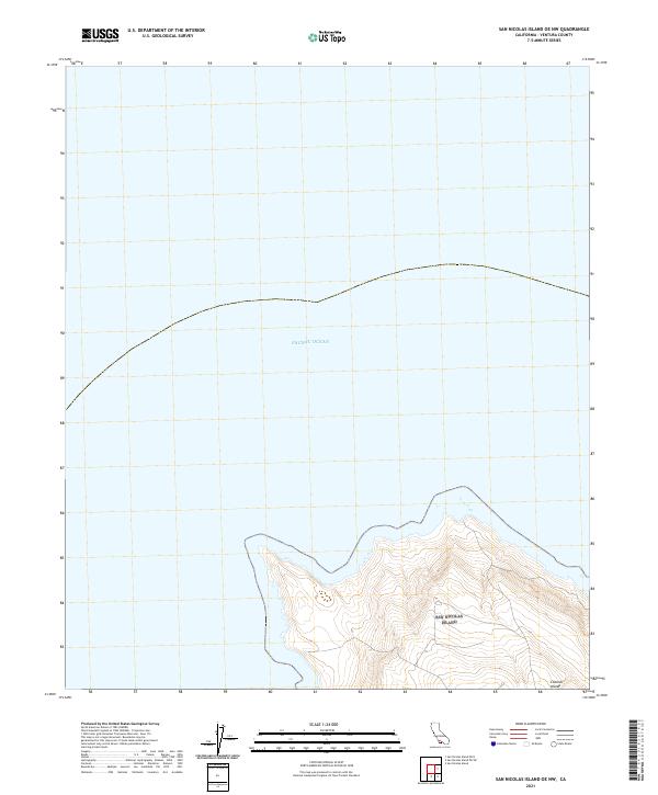 2021 Map of San Nicolas Island OE NW, 2021 Print