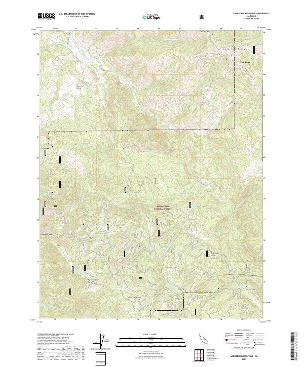 USGS Topographic Map – Sanhedrin Mountain