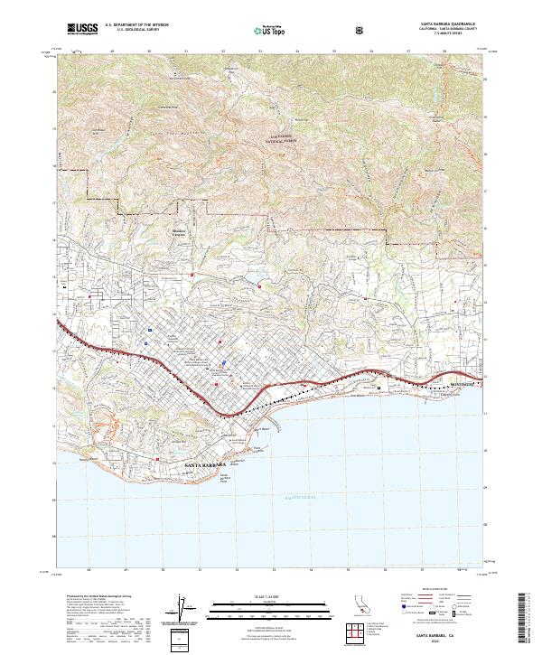 USGS Topographic Map – Santa Barbara