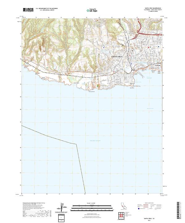 USGS Topographic Map – Santa Cruz