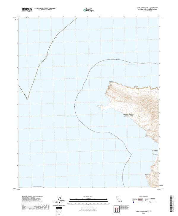 USGS Topographic Map – Santa Cruz Island A