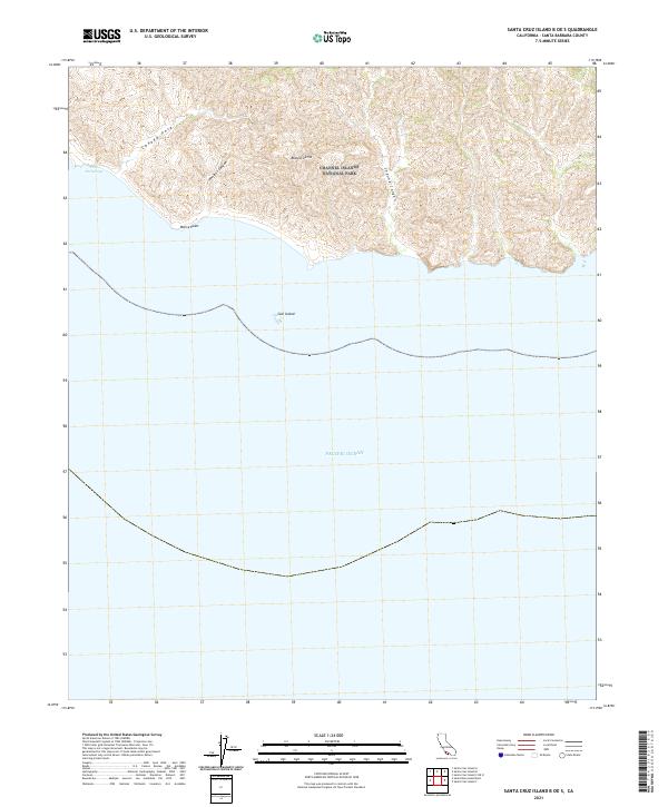 USGS Topographic Map – Santa Cruz Island B OE S