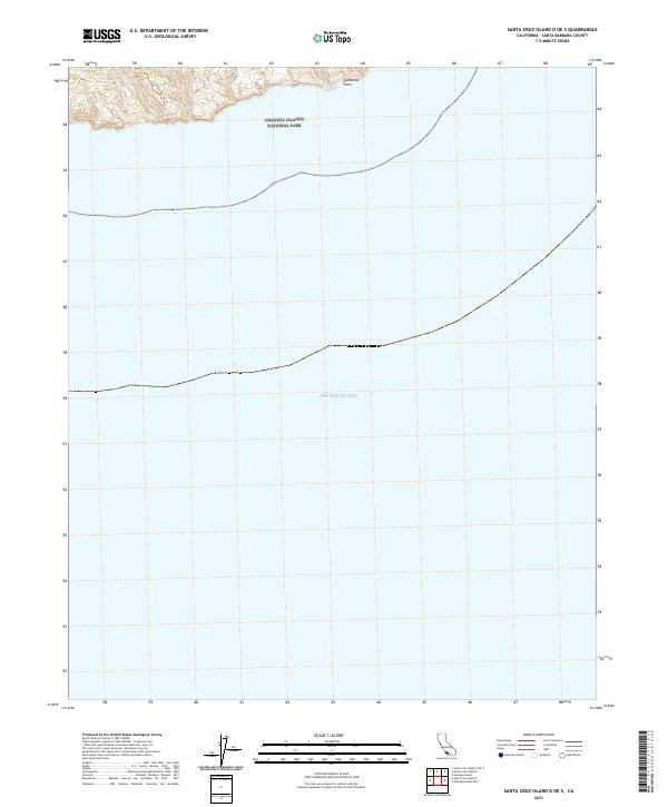USGS Topographic Map – Santa Cruz Island D OE S