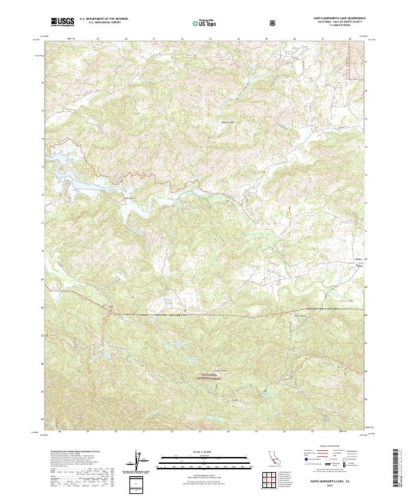 USGS Topographic Map – Santa Margarita Lake