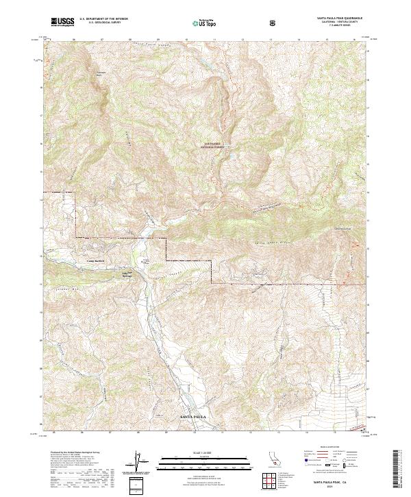 USGS Topographic Map – Santa Paula Peak