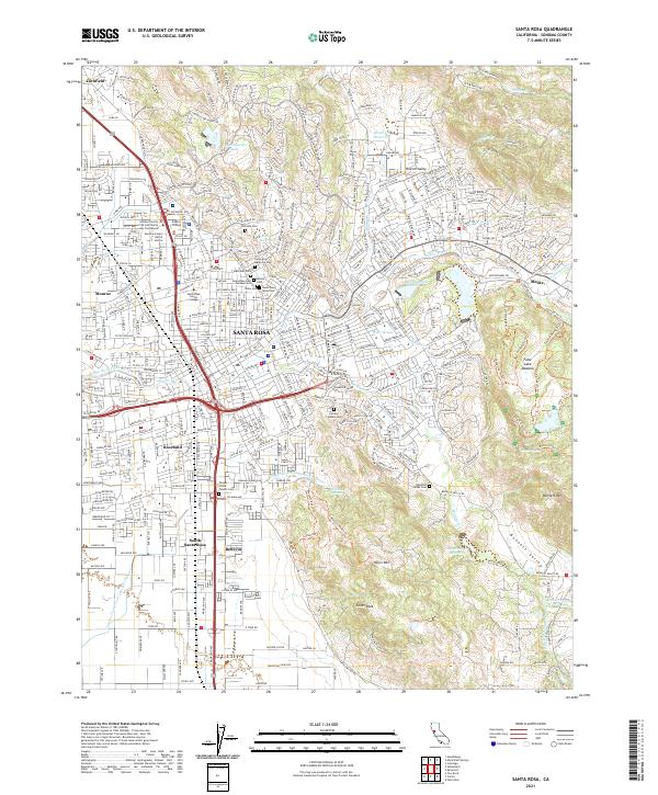 USGS Topographic Map – Santa Rosa