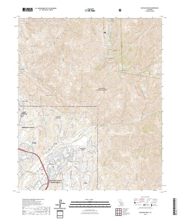 USGS Topographic Map – Santiago Peak