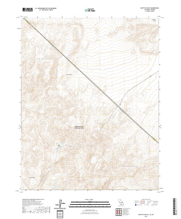 USGS Topographic Map – Scottys Castle