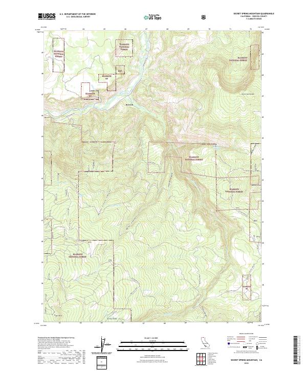 USGS Topographic Map – Secret Spring Mountain