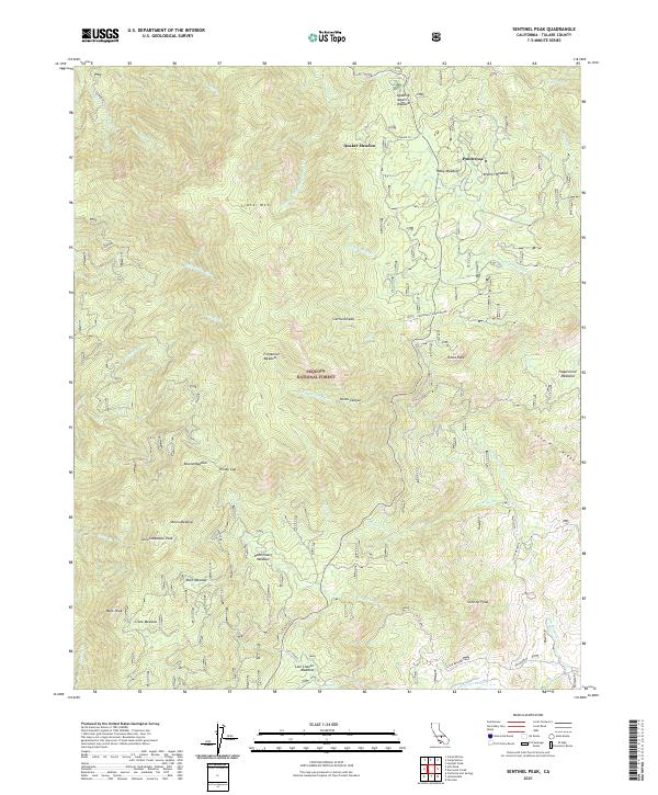 USGS Topographic Map – Sentinel Peak