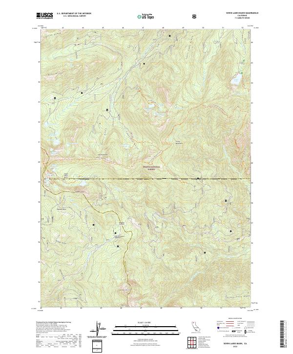 USGS Topographic Map – Seven Lakes Basin